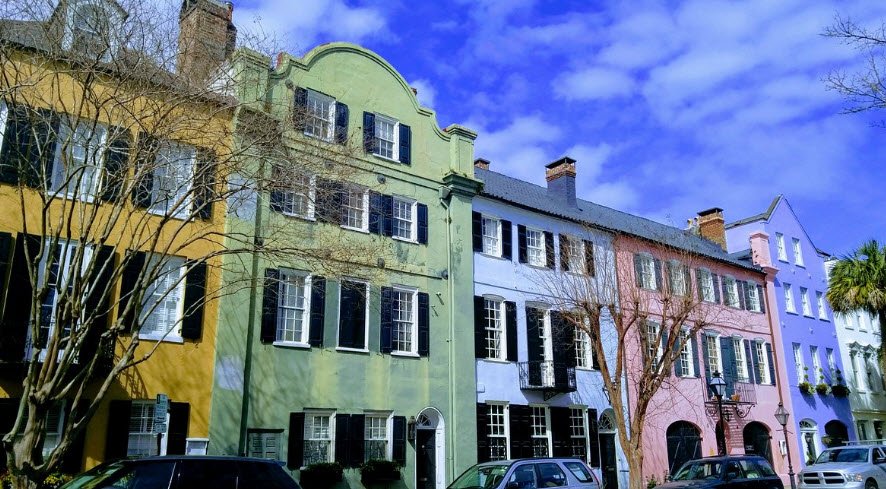 Rainbow Row, South Carolina, USA